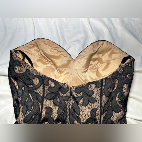 JOVANI Black and Tan Strapless Mermaid Gown | 6 - Picture 12 of 16